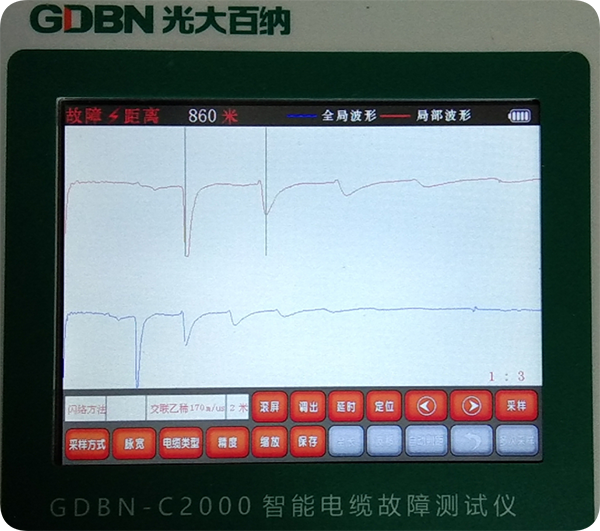 电缆故障测试仪计算出故障点的距离